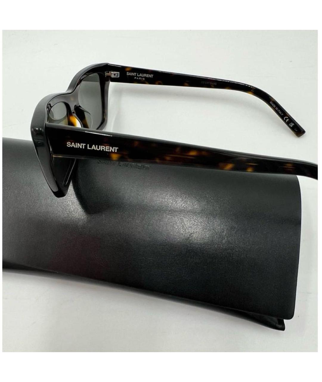 SAINT LAURENT Коричневые солнцезащитные очки, фото 4