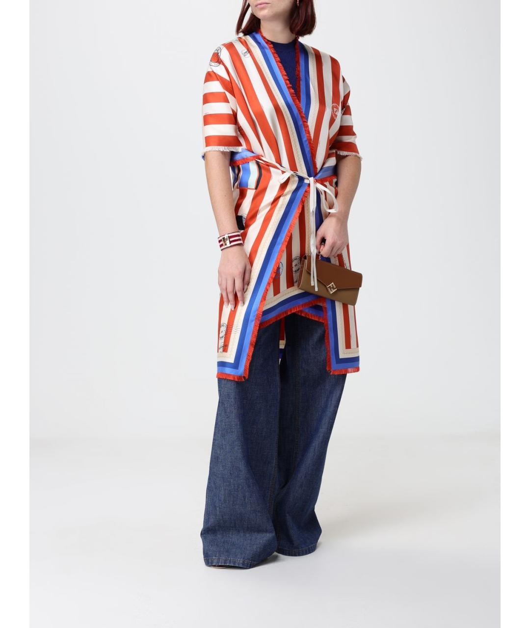 FENDI Мульти шелковая футболка, фото 2