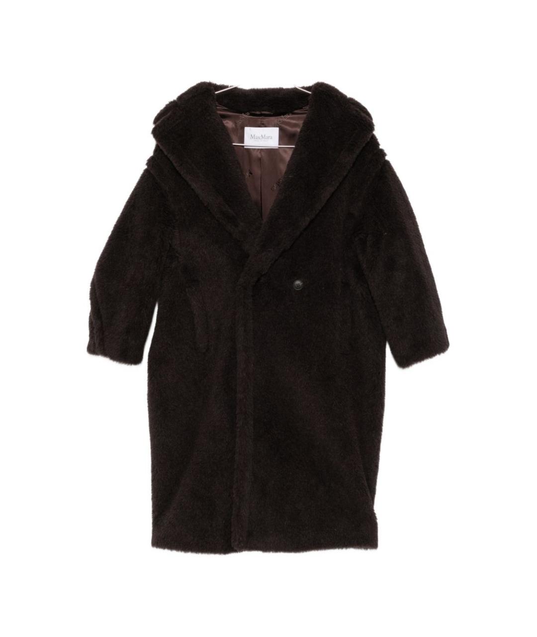 MAX MARA Коричневое шерстяное пальто, фото 1