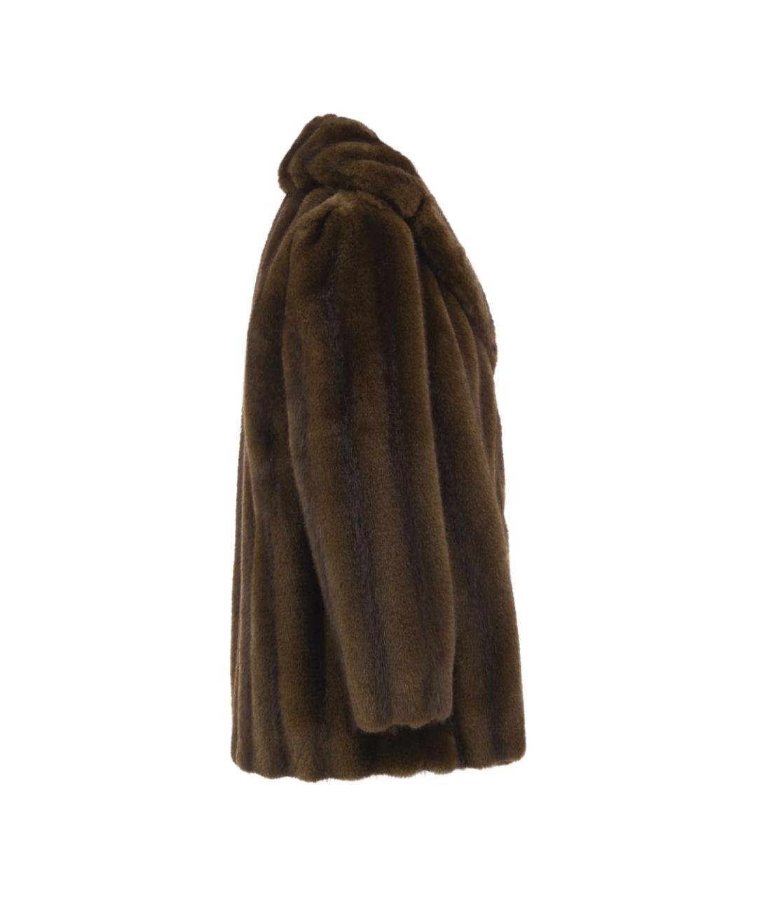 MAX MARA Коричневая полиэстеровая шуба, фото 4