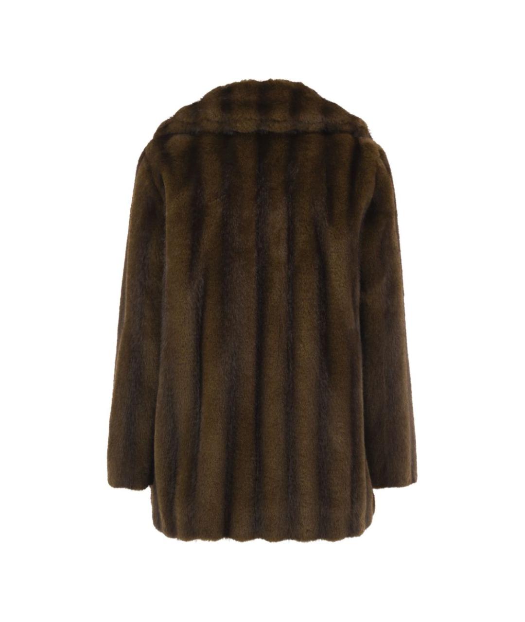 MAX MARA Коричневая полиэстеровая шуба, фото 2