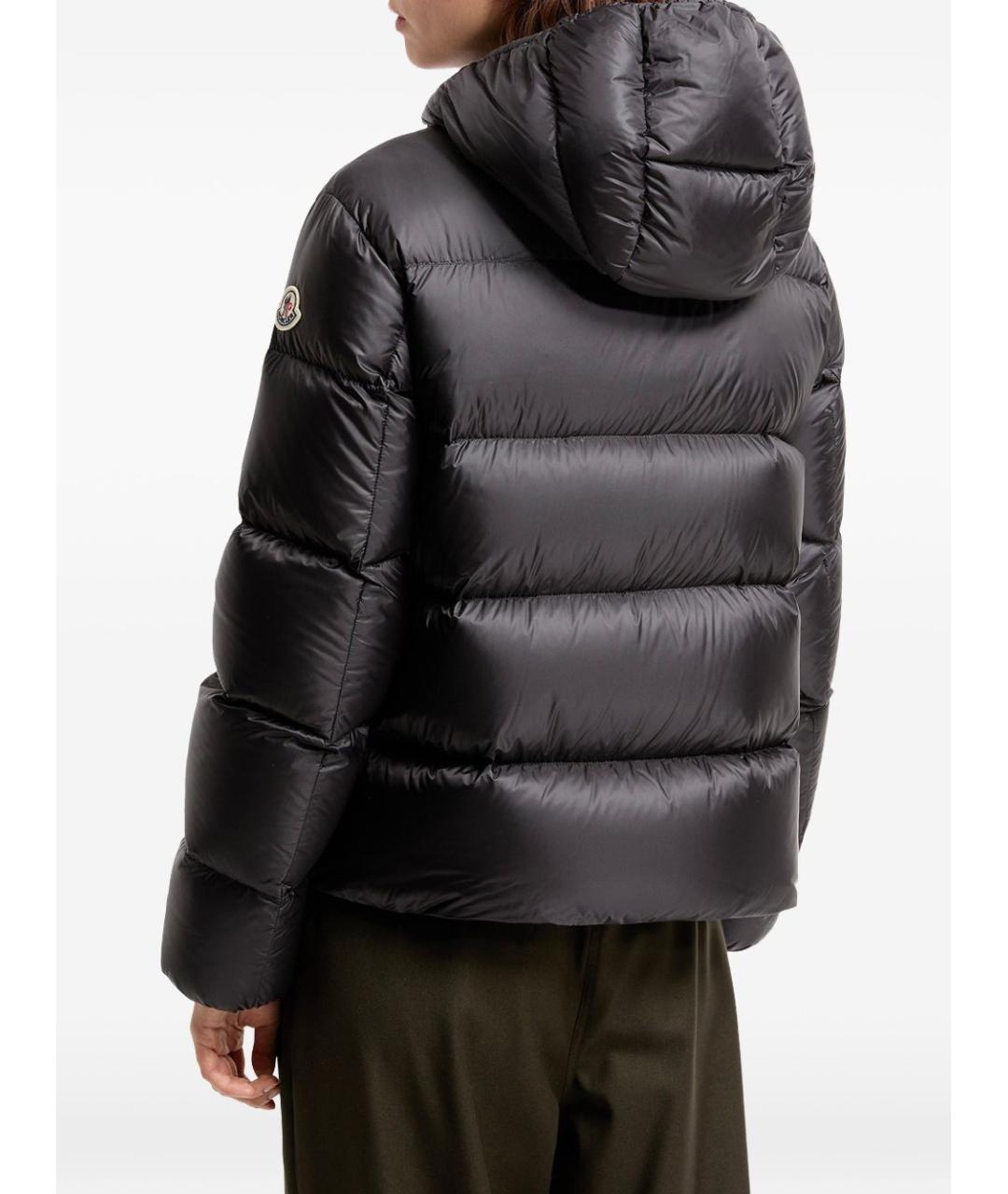 MONCLER Черный полиамидовый пуховик, фото 3