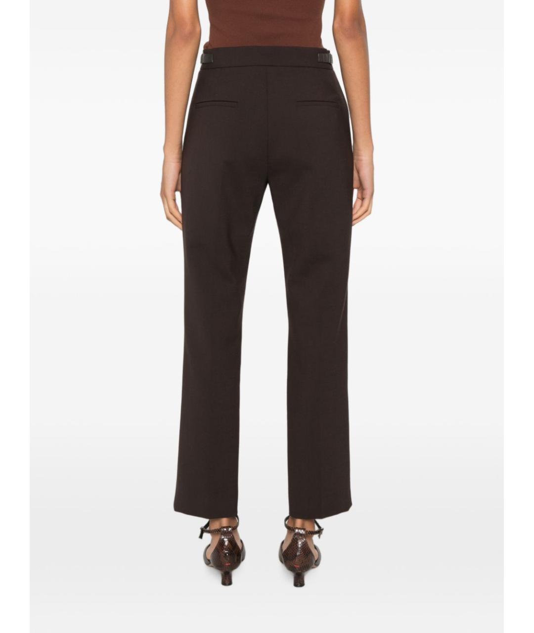 MAX MARA Коричневые шерстяные прямые брюки, фото 5