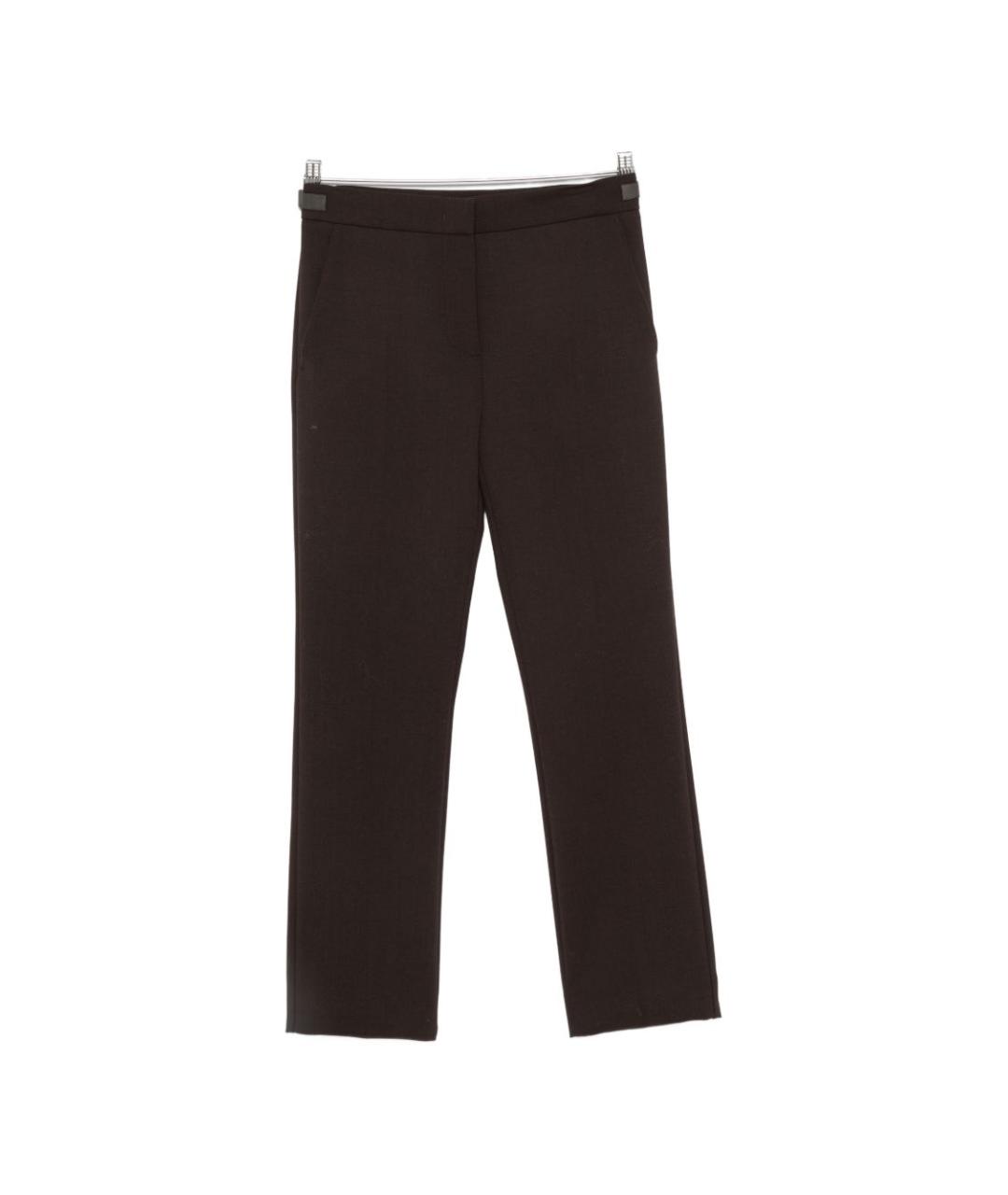 MAX MARA Коричневые шерстяные прямые брюки, фото 1
