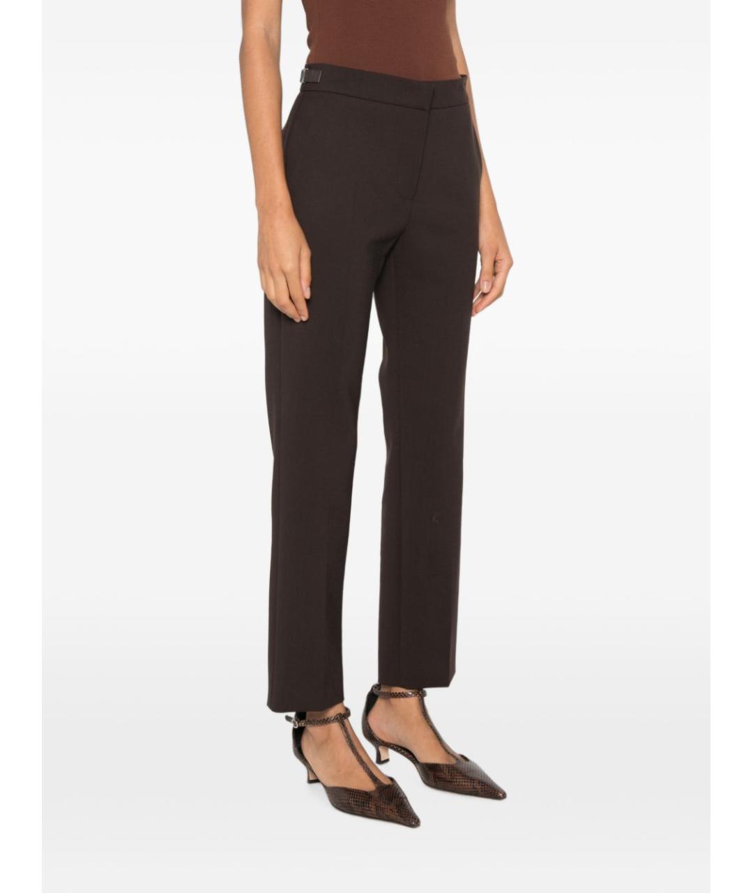 MAX MARA Коричневые шерстяные прямые брюки, фото 4