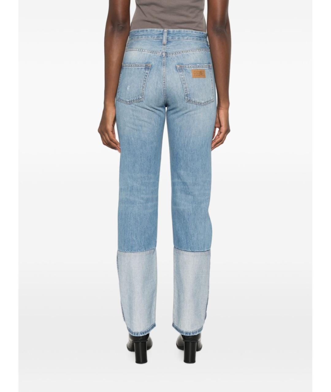 MM6 MAISON MARGIELA Голубые хлопковые прямые джинсы, фото 4