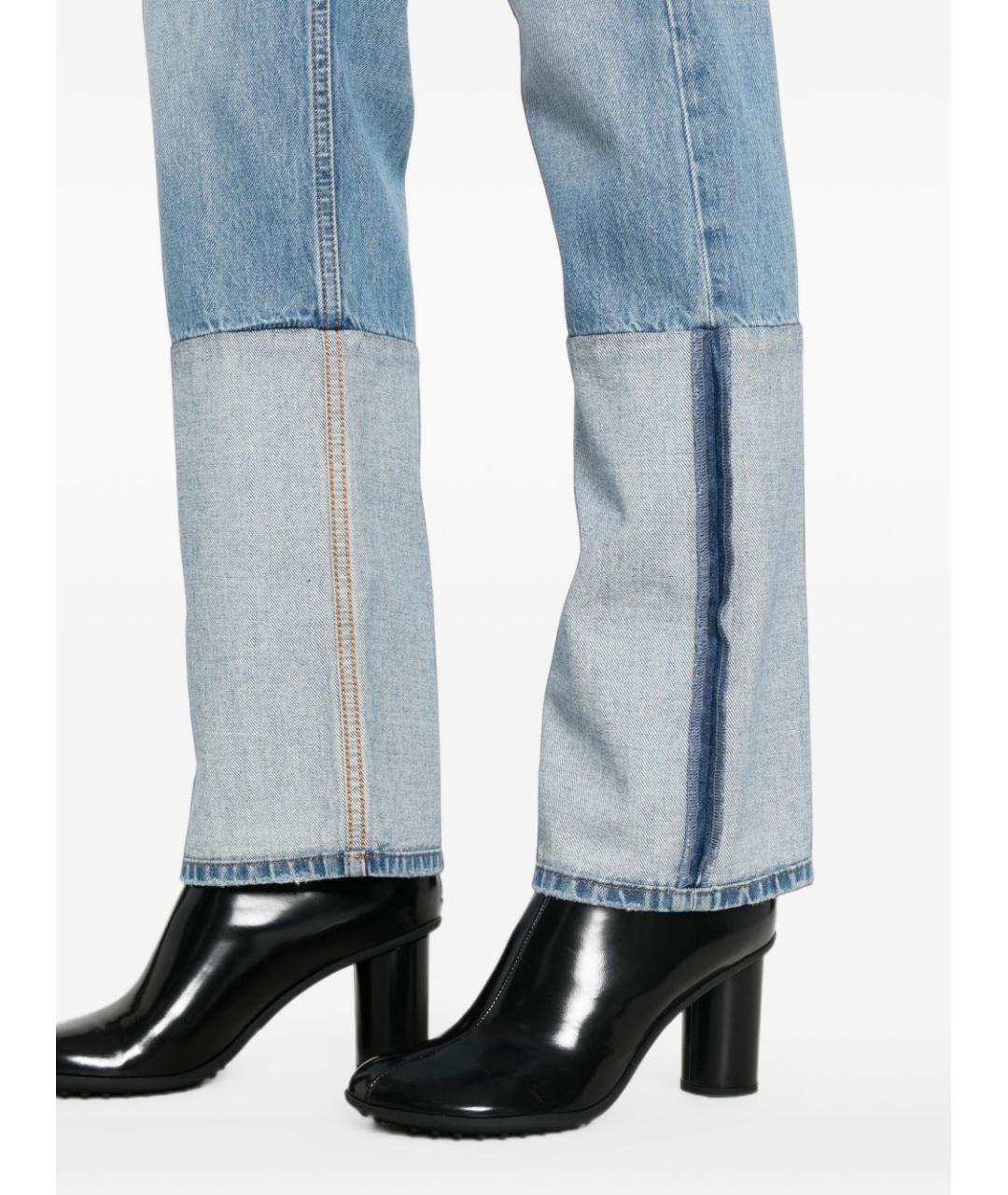 MM6 MAISON MARGIELA Голубые хлопковые прямые джинсы, фото 2