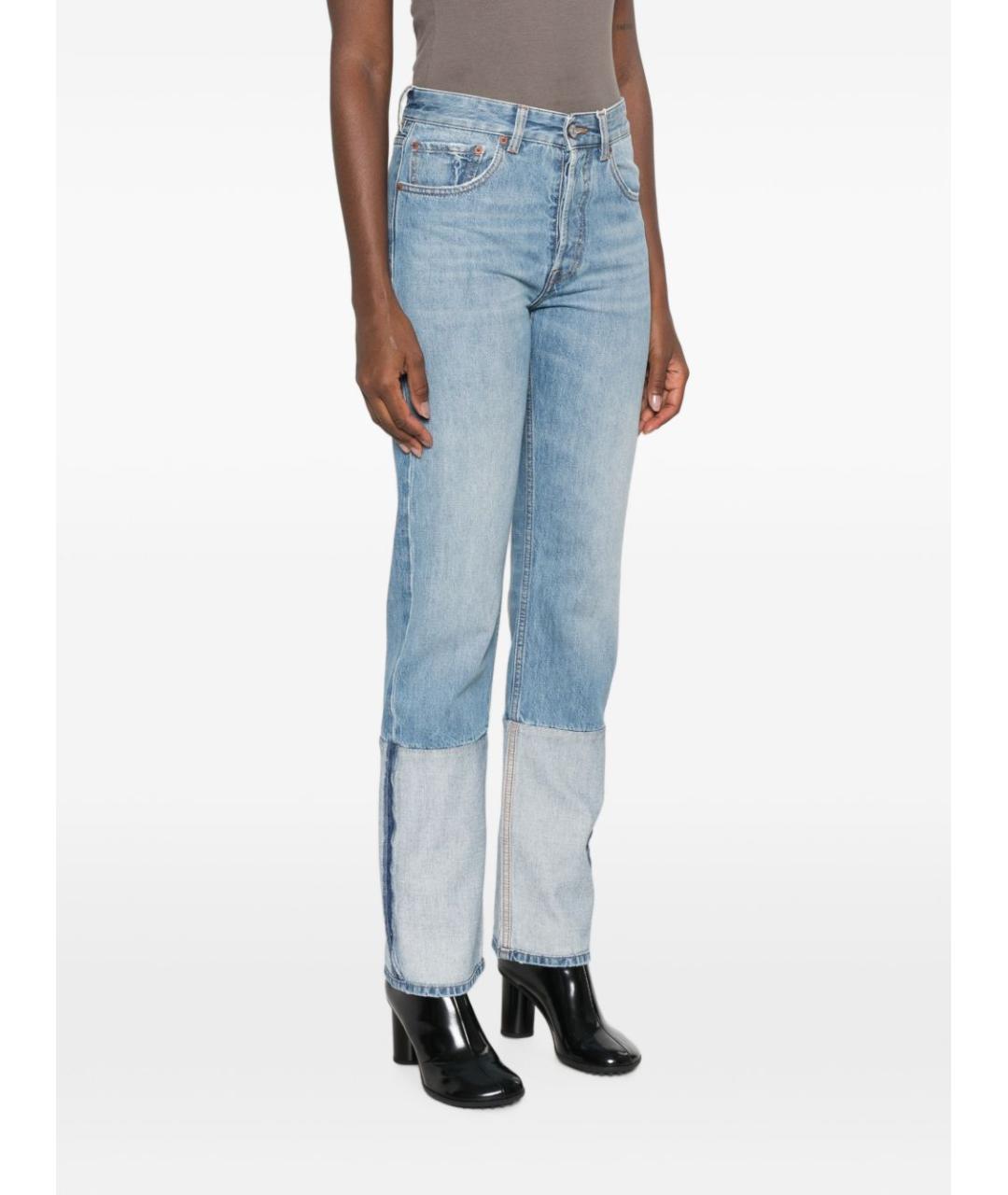 MM6 MAISON MARGIELA Голубые хлопковые прямые джинсы, фото 5