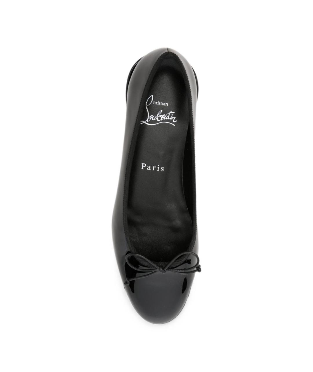 CHRISTIAN LOUBOUTIN Черные балетки из лакированной кожи, фото 2