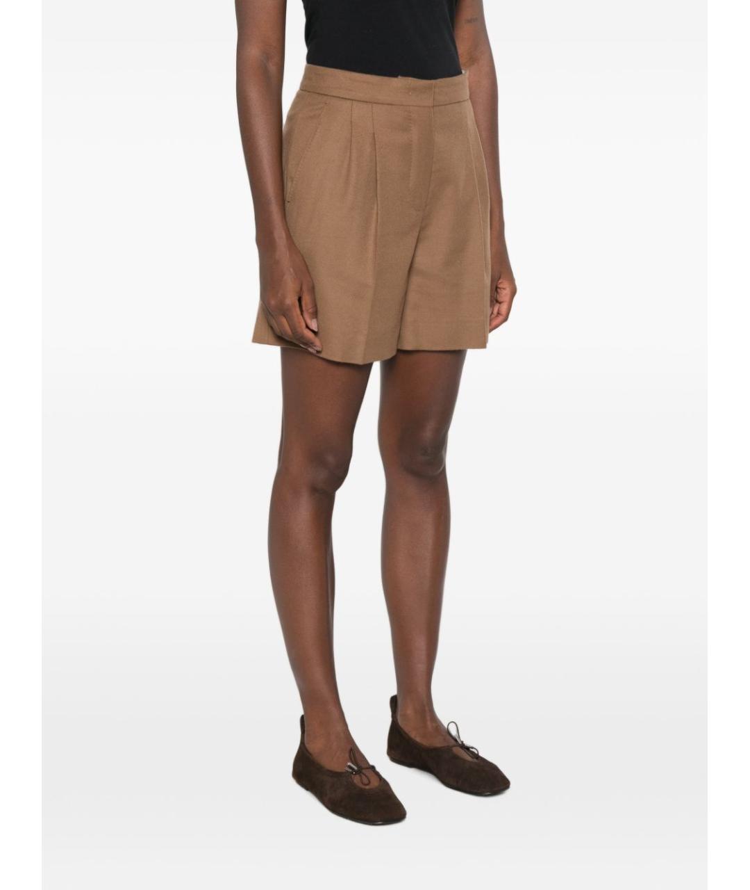 MAX MARA Коричневые шерстяные шорты, фото 4