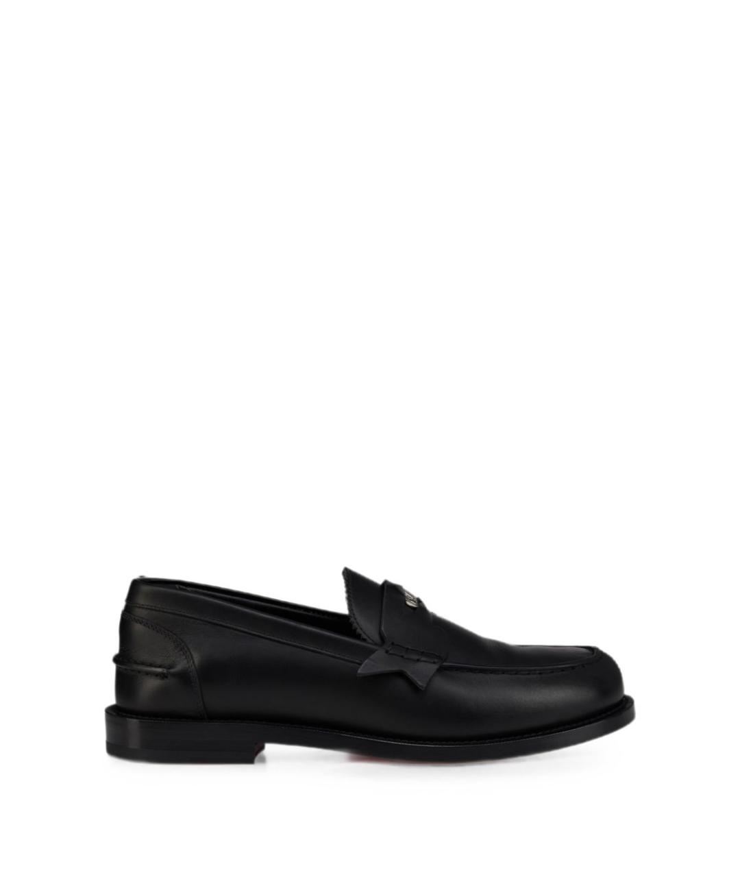 CHRISTIAN LOUBOUTIN Черные кожаные лоферы, фото 1