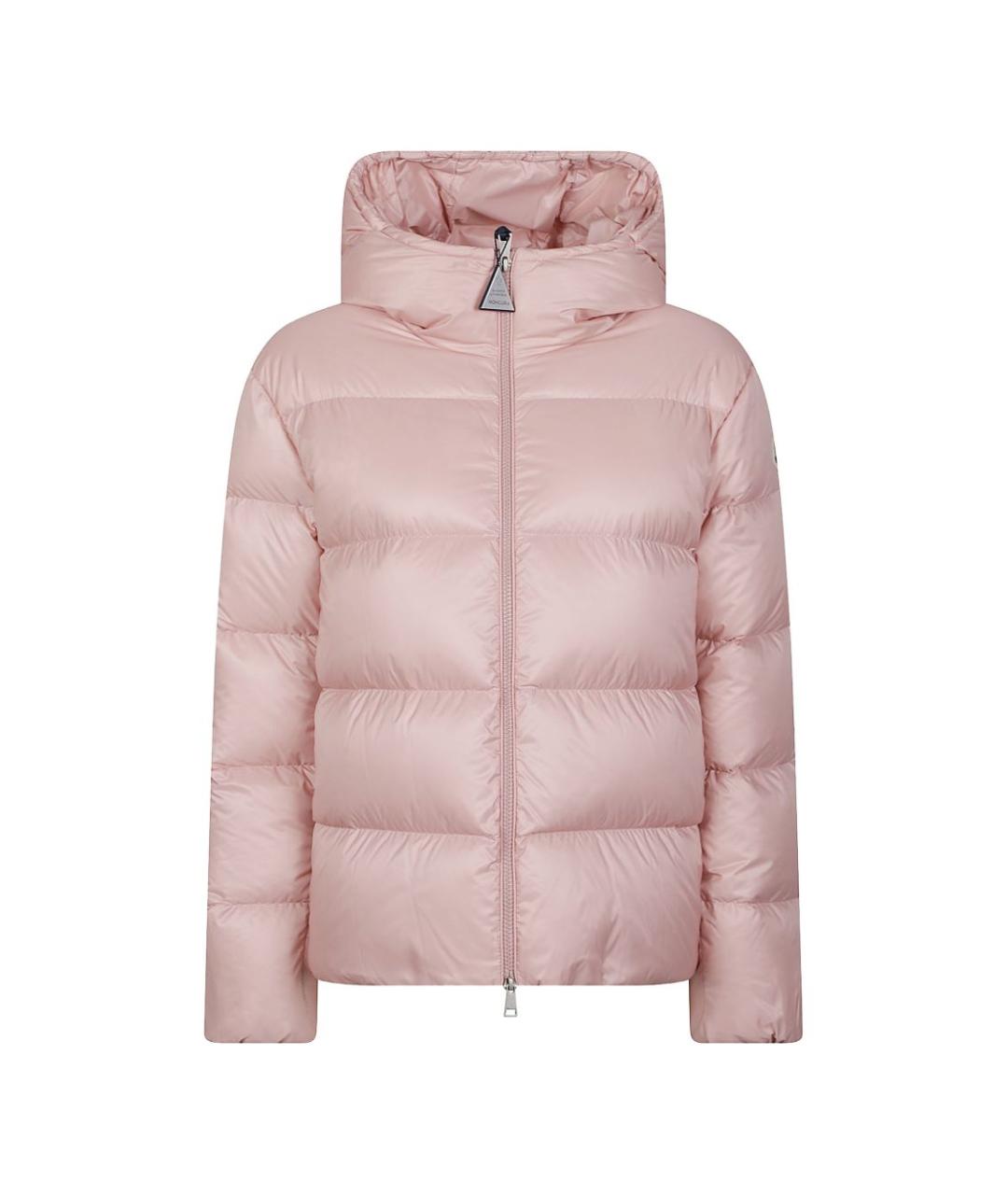 MONCLER Розовый полиамидовый пуховик, фото 1