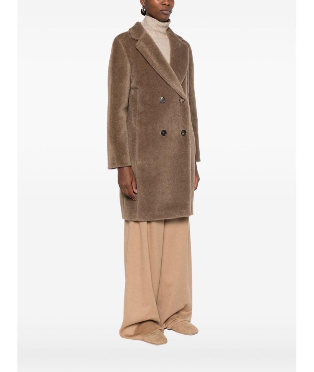 'S MAX MARA Коричневое шерстяное пальто, фото 5