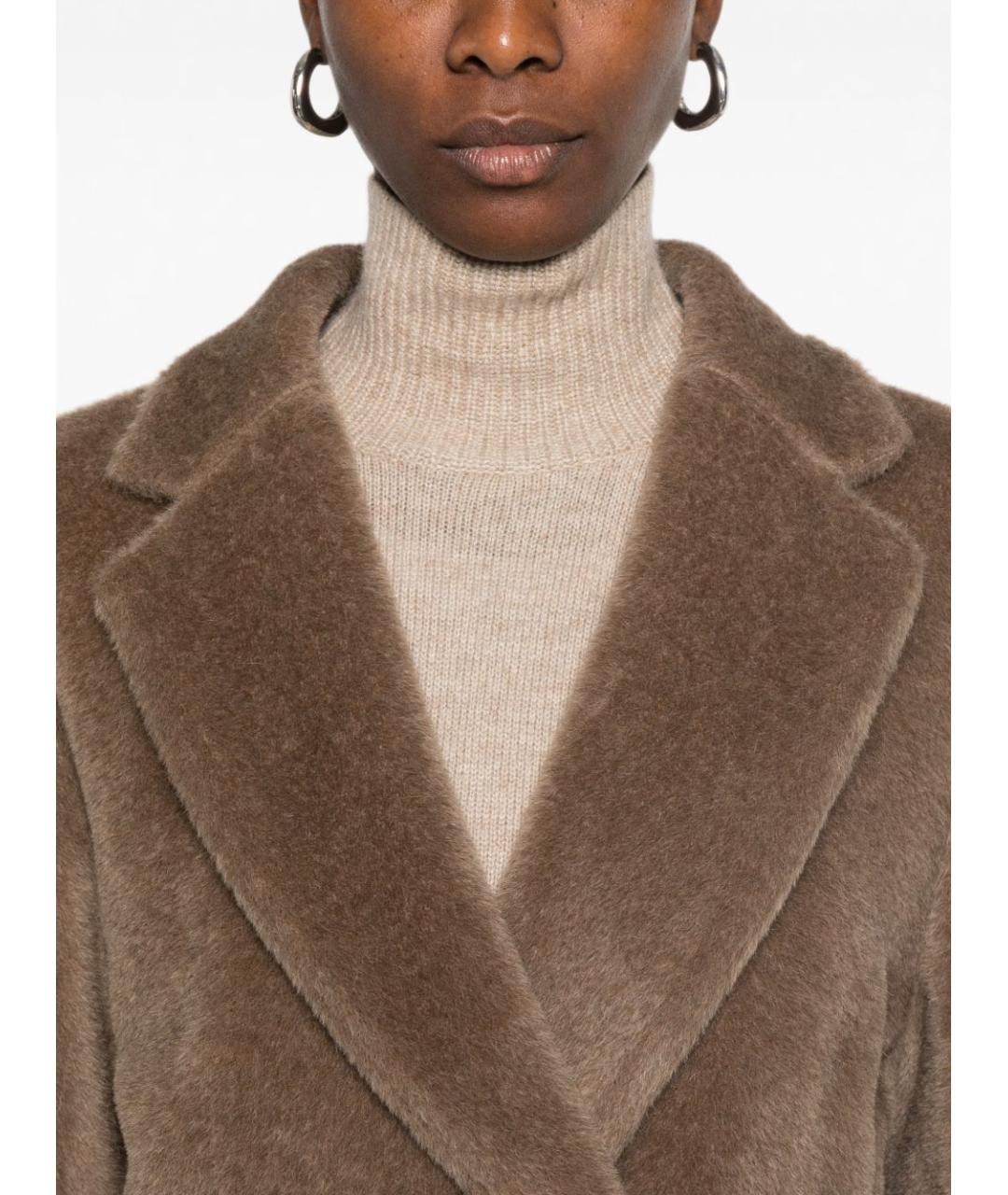 'S MAX MARA Коричневое шерстяное пальто, фото 3
