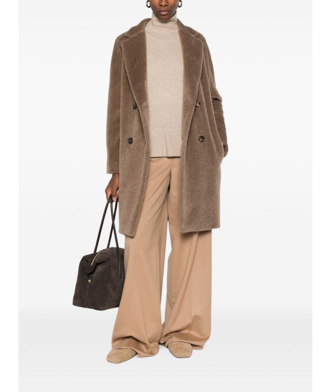 'S MAX MARA Коричневое шерстяное пальто, фото 4