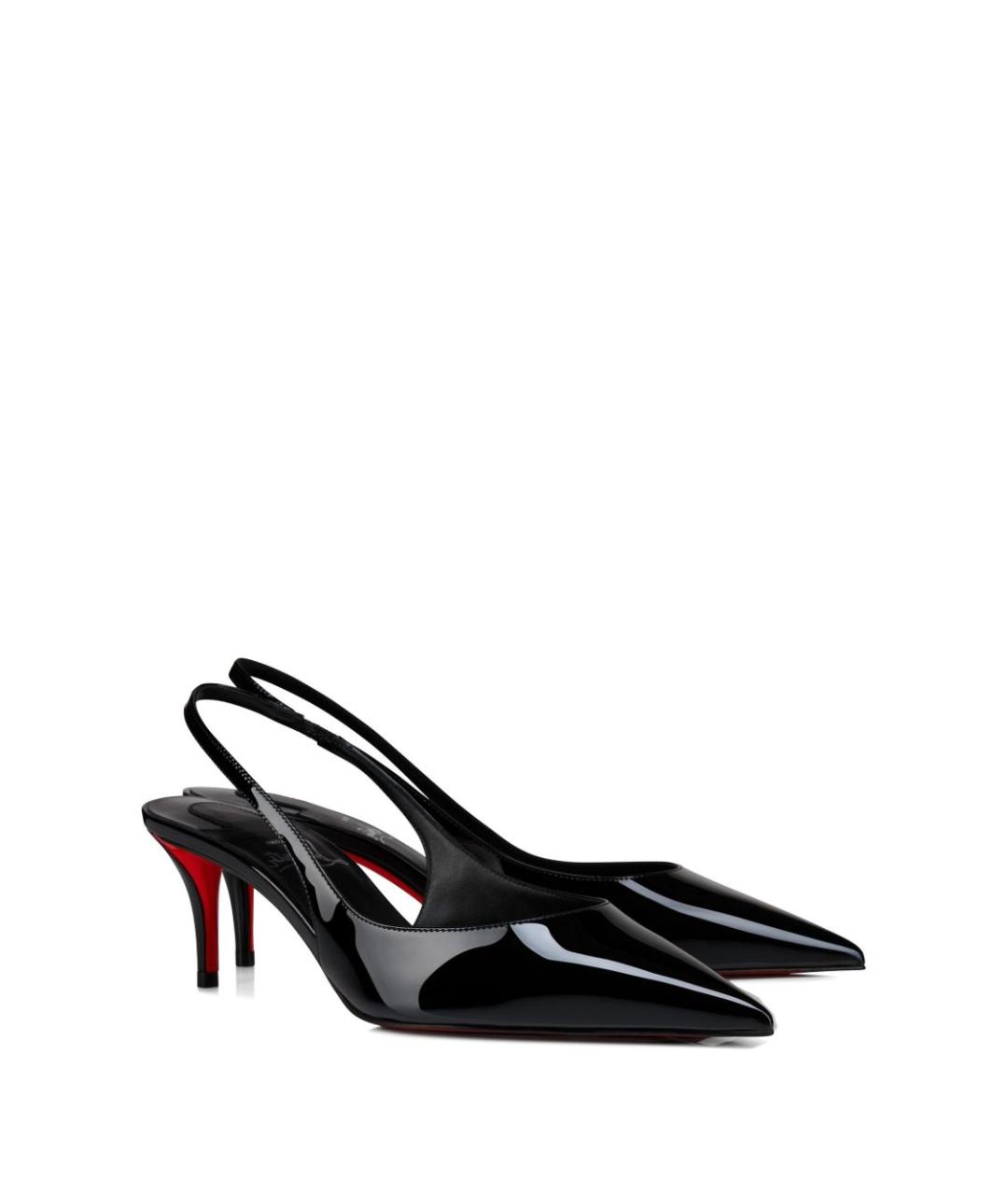 CHRISTIAN LOUBOUTIN Черные кожаные туфли, фото 4