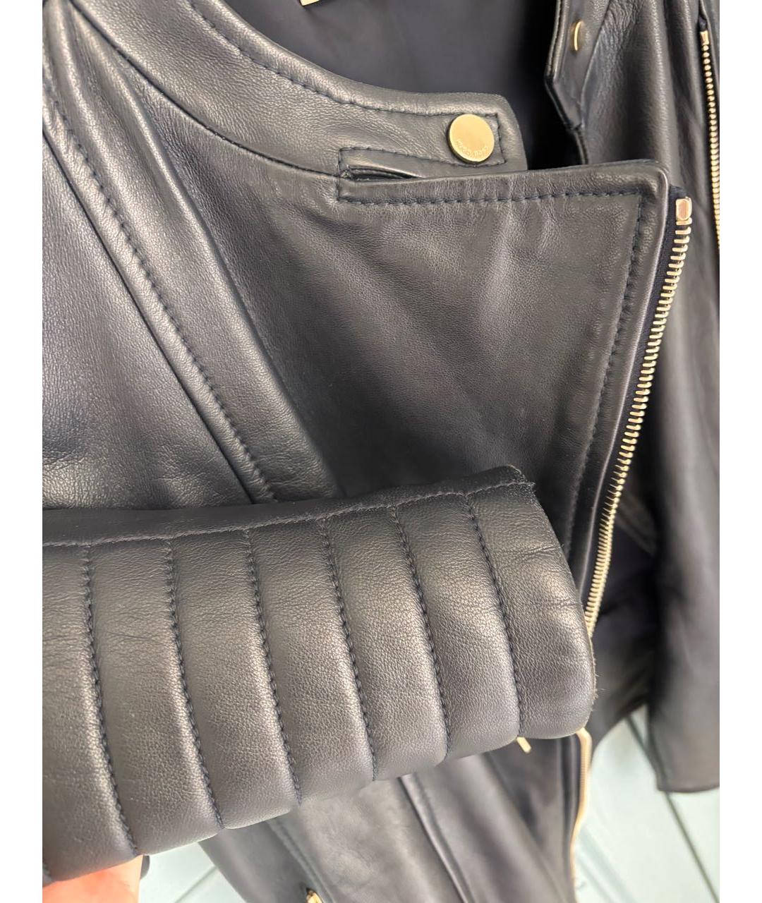 HUGO BOSS Темно-синяя кожаная куртка, фото 4