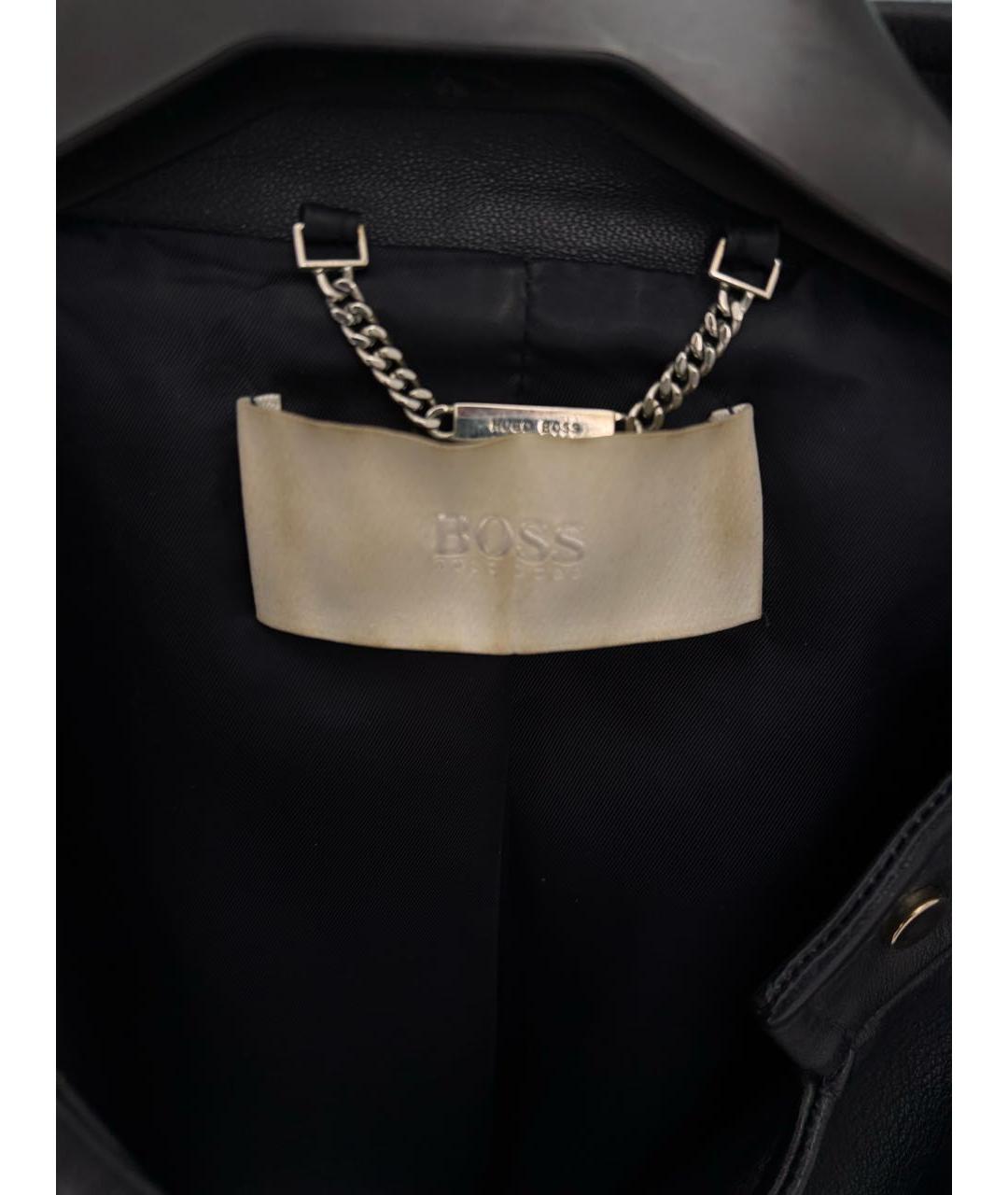 HUGO BOSS Темно-синяя кожаная куртка, фото 3