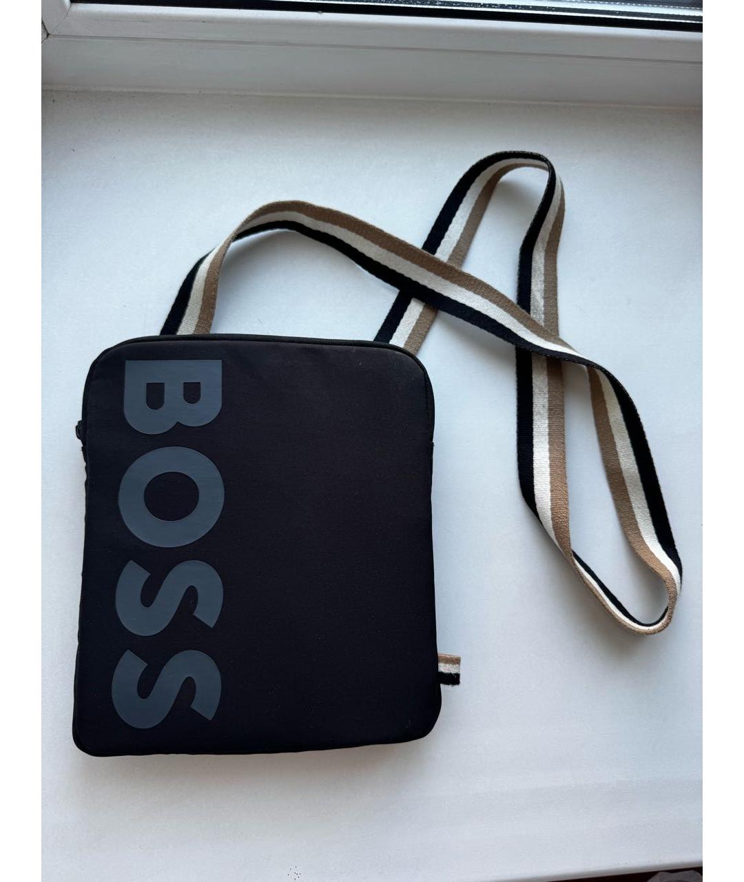 HUGO BOSS Черная тканевая барсетка, фото 7