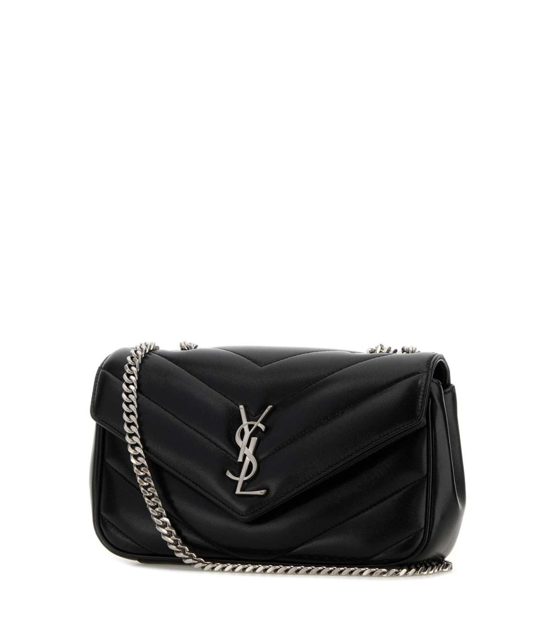 SAINT LAURENT Черная кожаная сумка через плечо, фото 2