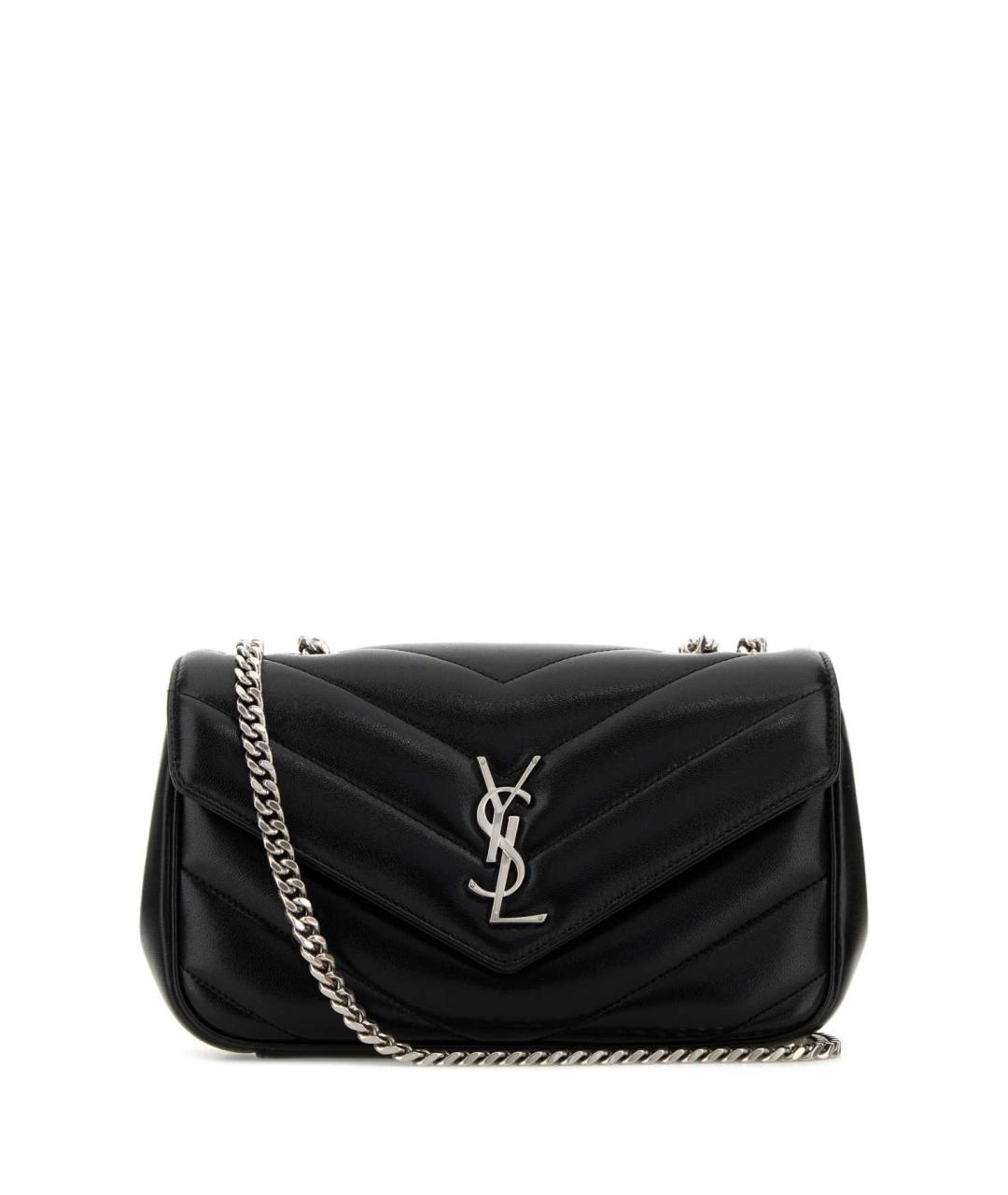 SAINT LAURENT Черная кожаная сумка через плечо, фото 1