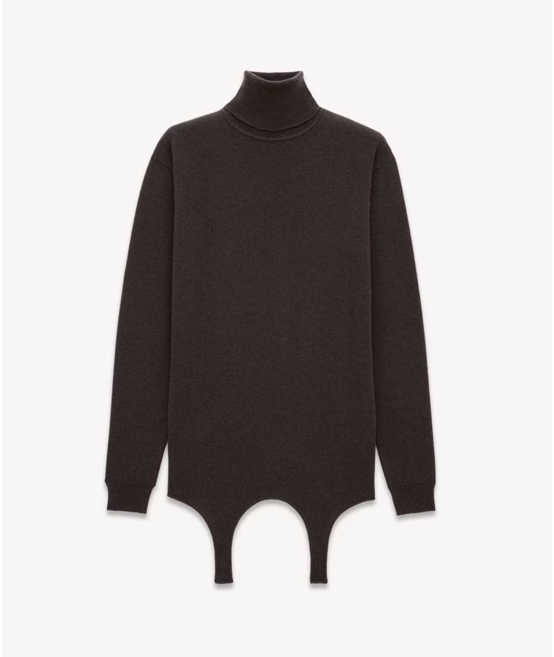 SAINT LAURENT Черный кашемировый джемпер / свитер, фото 5
