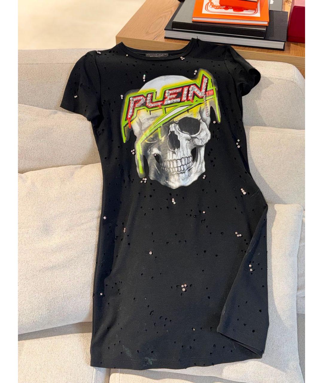 PHILIPP PLEIN Черное повседневное платье, фото 3