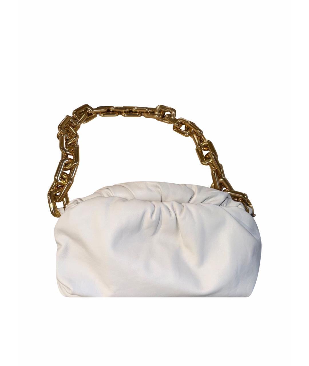 BOTTEGA VENETA Белая кожаная сумка с короткими ручками, фото 1