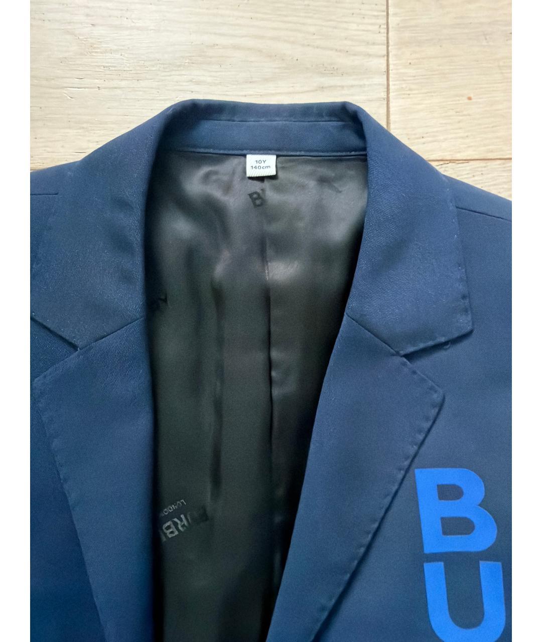 BURBERRY Синий хлопковый жакет / жилет, фото 3