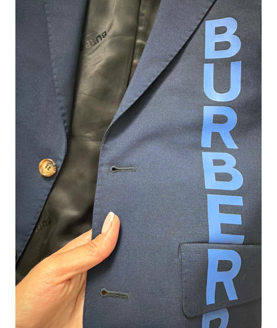 BURBERRY Синий хлопковый жакет / жилет, фото 4