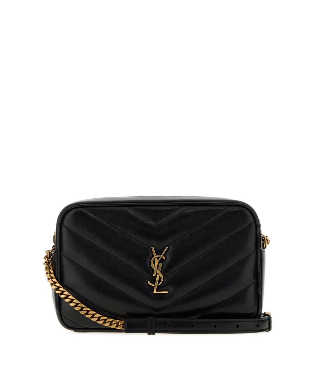 SAINT LAURENT Черная кожаная сумка через плечо, фото 1