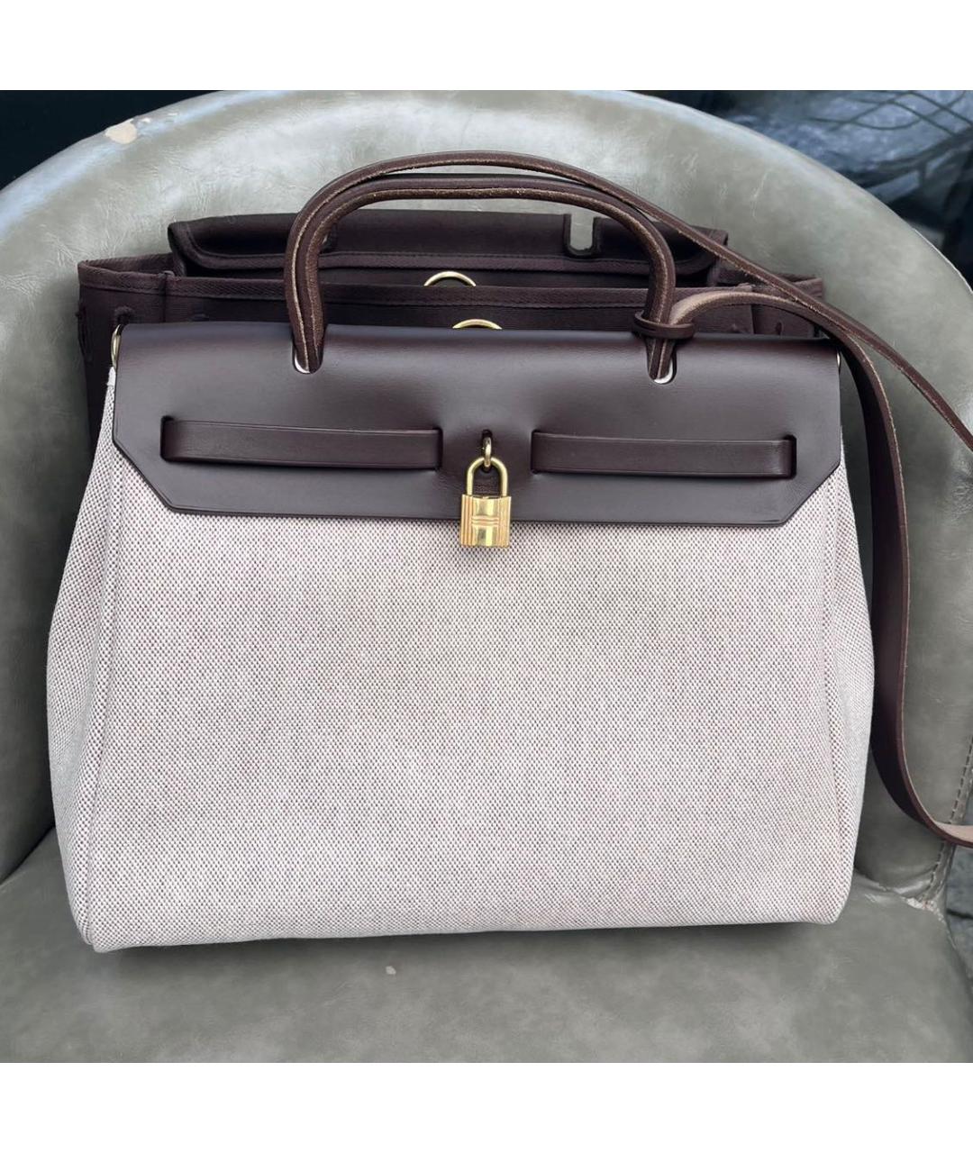 HERMES Коричневая кожаная сумка тоут, фото 2