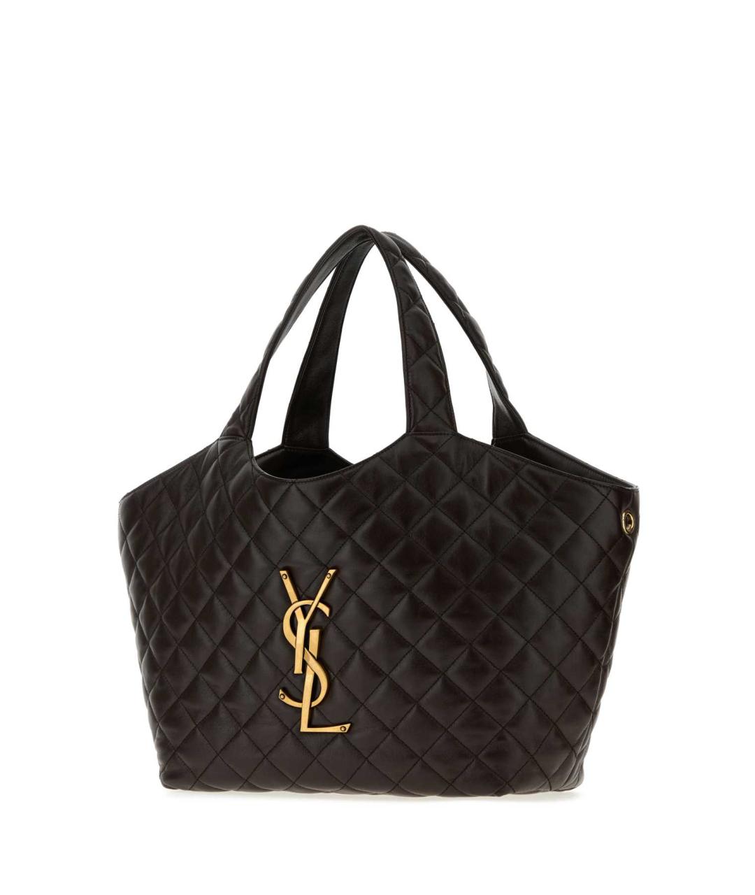 SAINT LAURENT Коричневая кожаная сумка тоут, фото 2