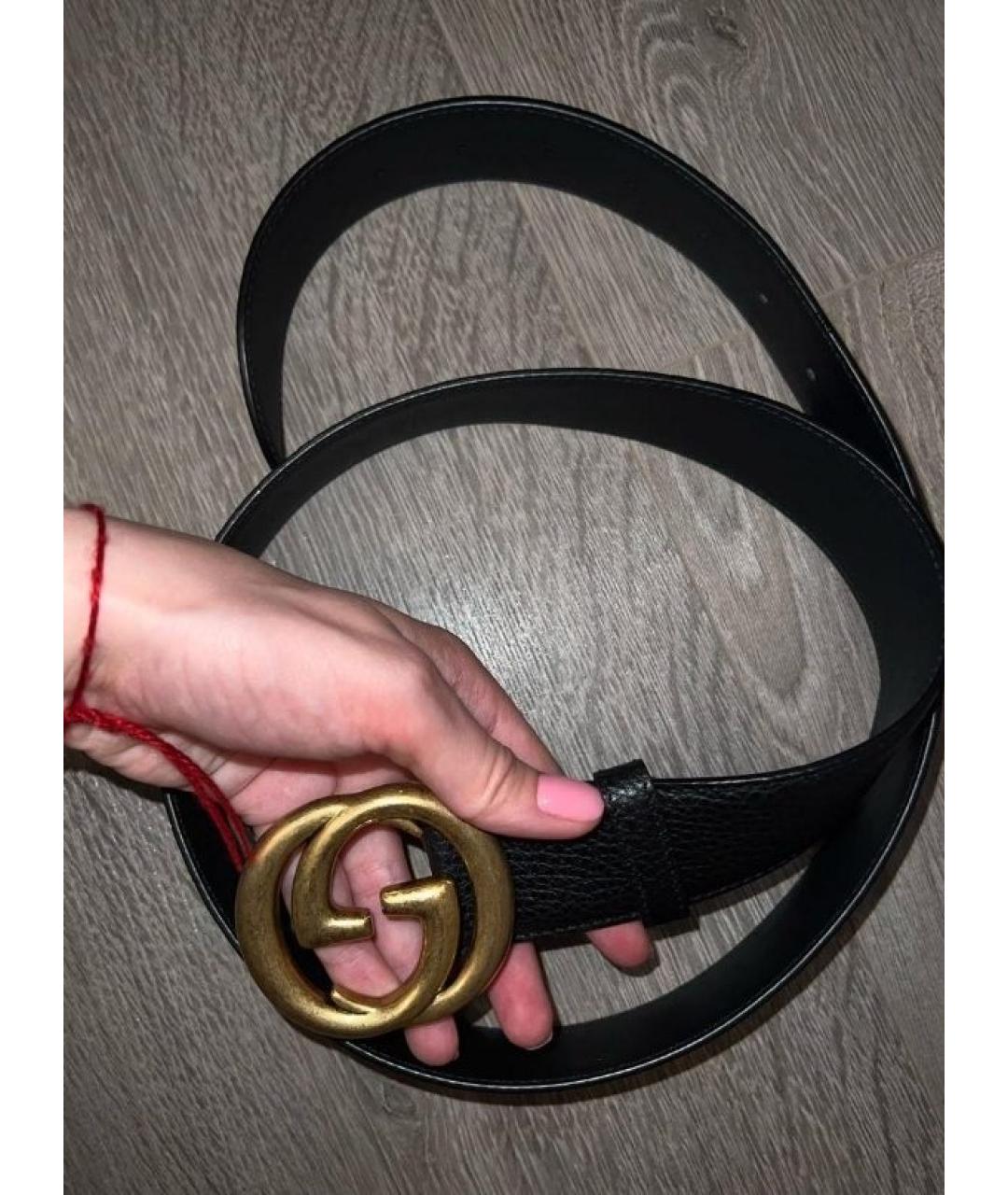 GUCCI Черный кожаный ремень, фото 3