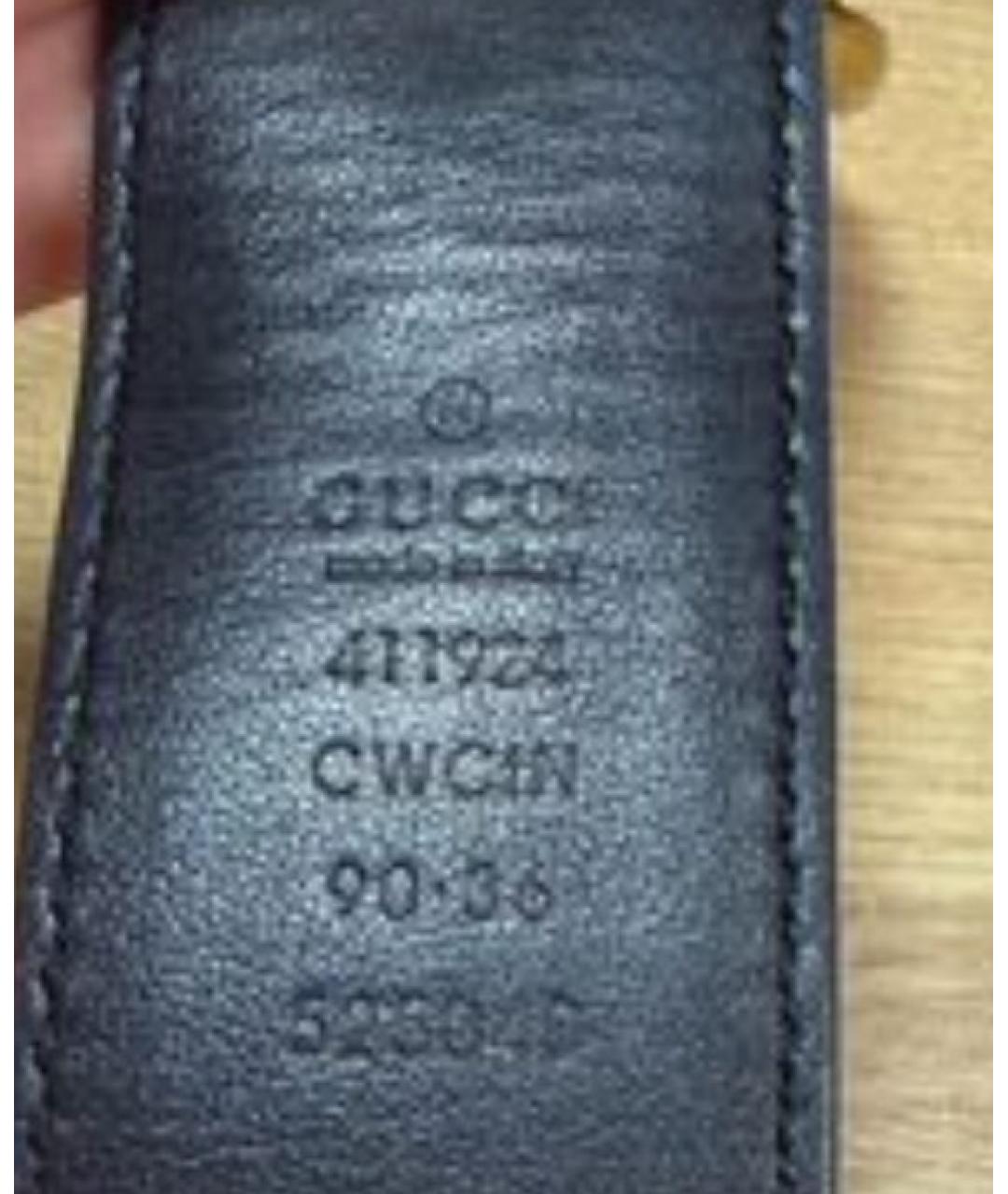 GUCCI Черный кожаный ремень, фото 8