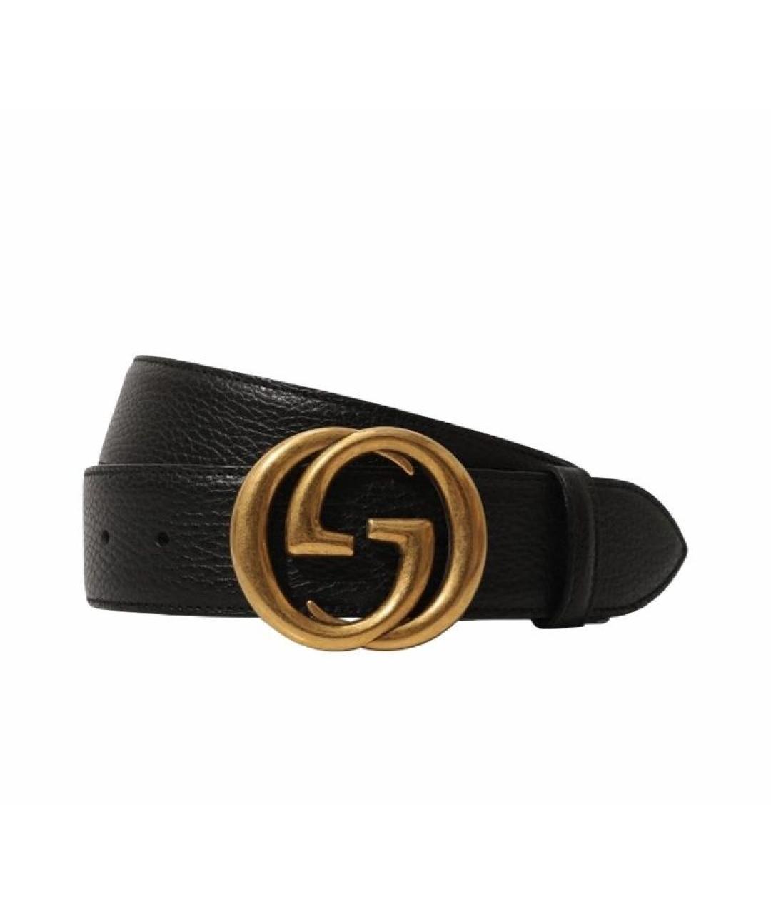 GUCCI Черный кожаный ремень, фото 2