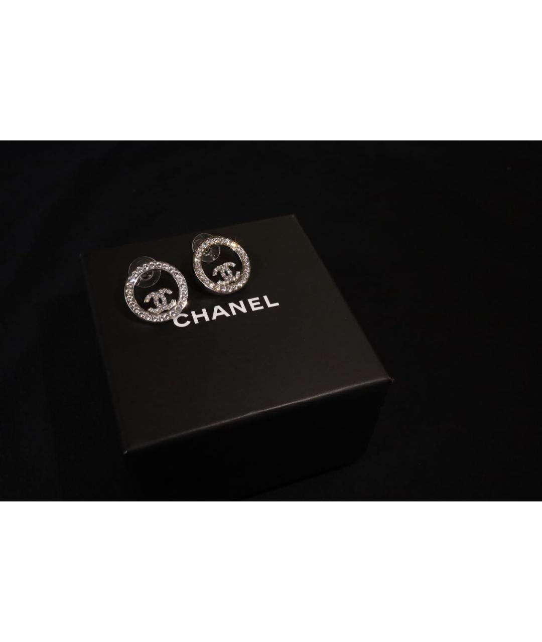 CHANEL Серебряные металлические серьги, фото 2