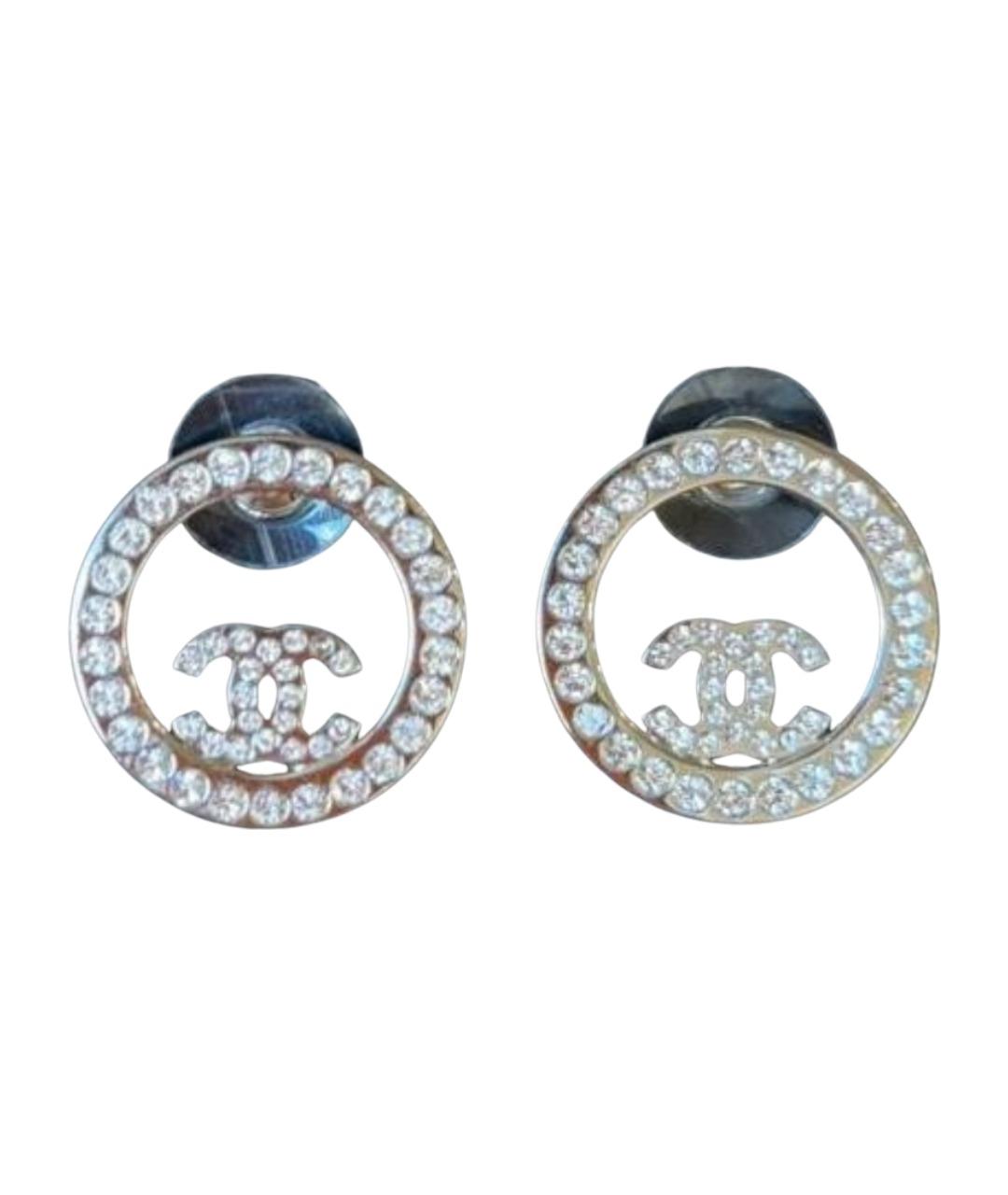 CHANEL Серебряные металлические серьги, фото 1