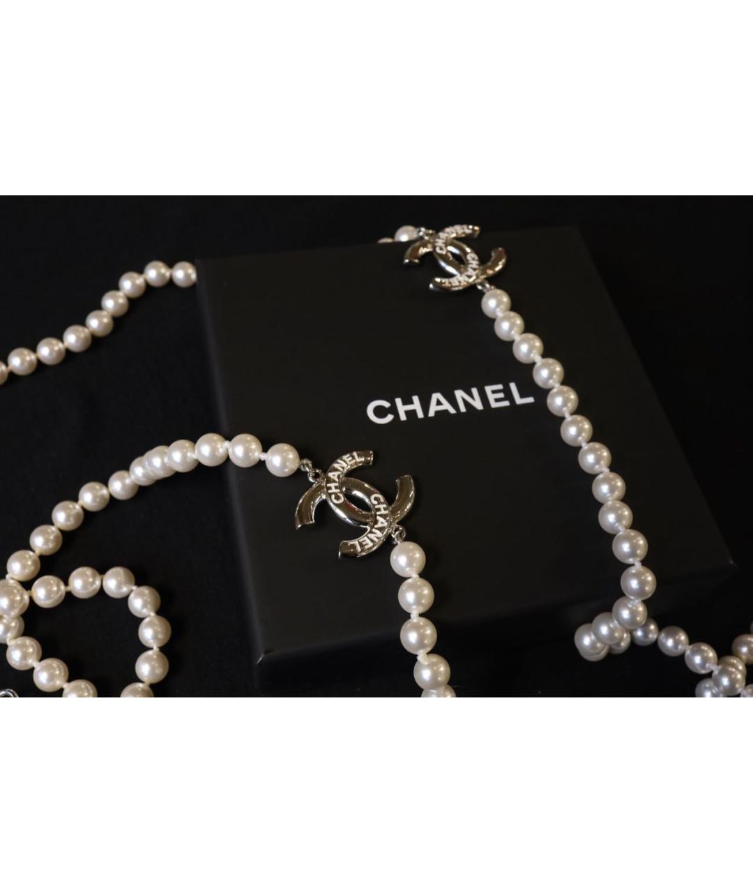 CHANEL Белое жемчужное колье, фото 5