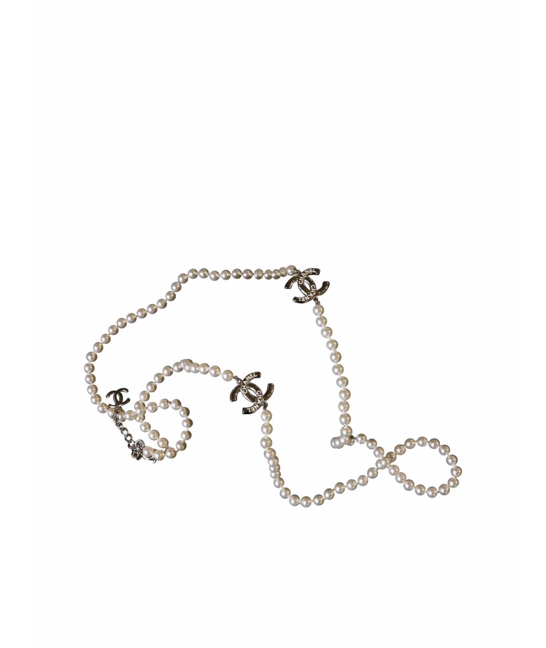 CHANEL Белое жемчужное колье, фото 1