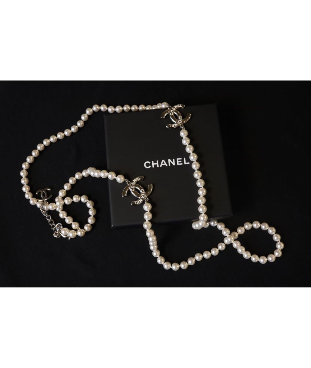 CHANEL Белое жемчужное колье, фото 6
