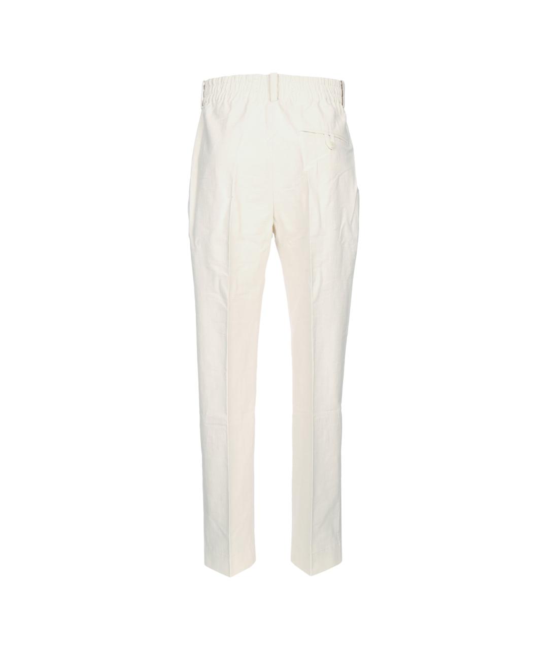 JACQUEMUS Белые хлопковые повседневные брюки, фото 2