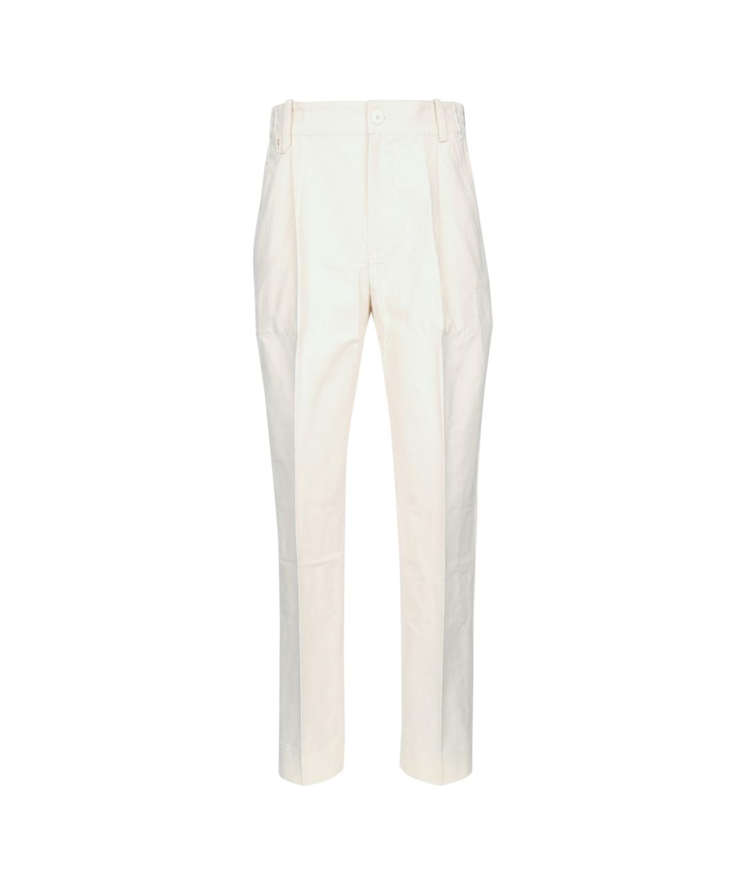 JACQUEMUS Белые хлопковые повседневные брюки, фото 1