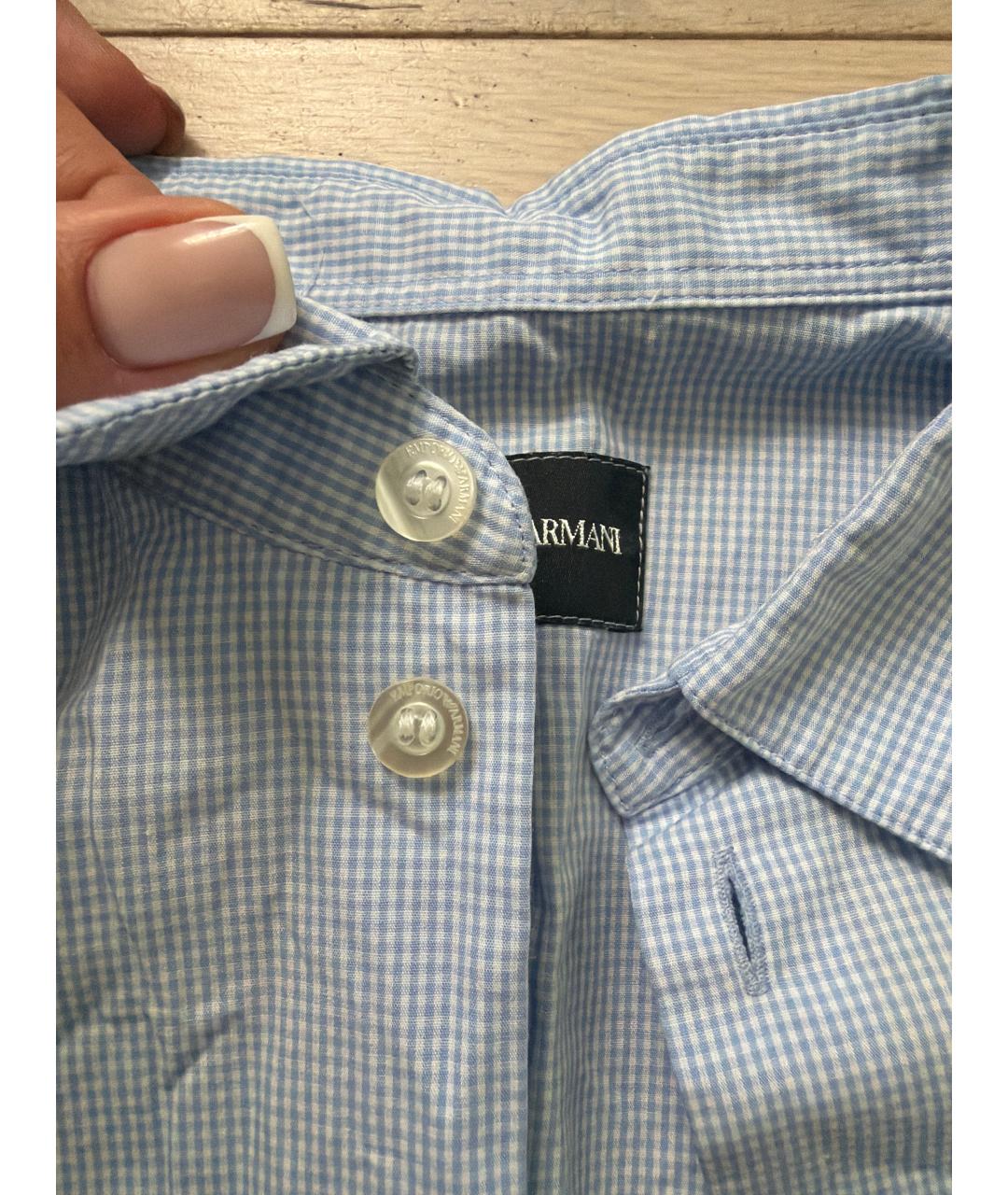 ARMANI JUNIOR Голубая хлопковая детская рубашка, фото 4