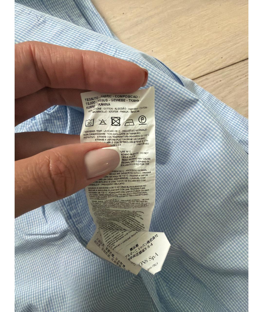 ARMANI JUNIOR Голубая хлопковая детская рубашка, фото 7