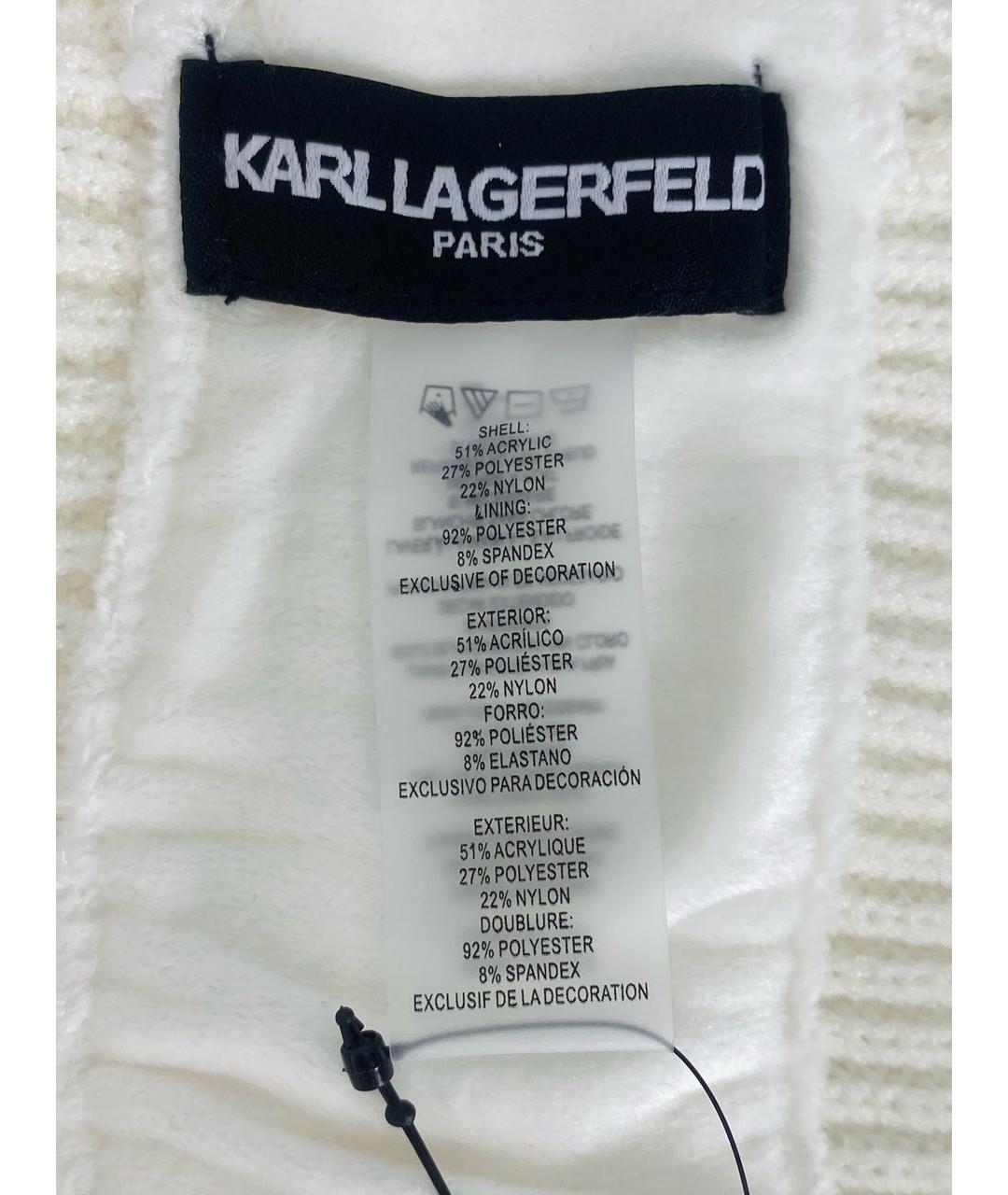 KARL LAGERFELD Белая синтетическая шапка, фото 7