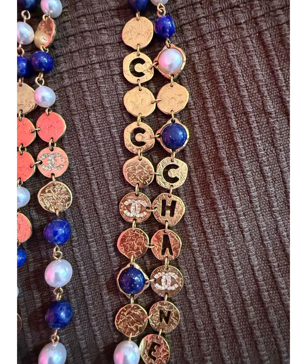 CHANEL Синее жемчужное колье, фото 4
