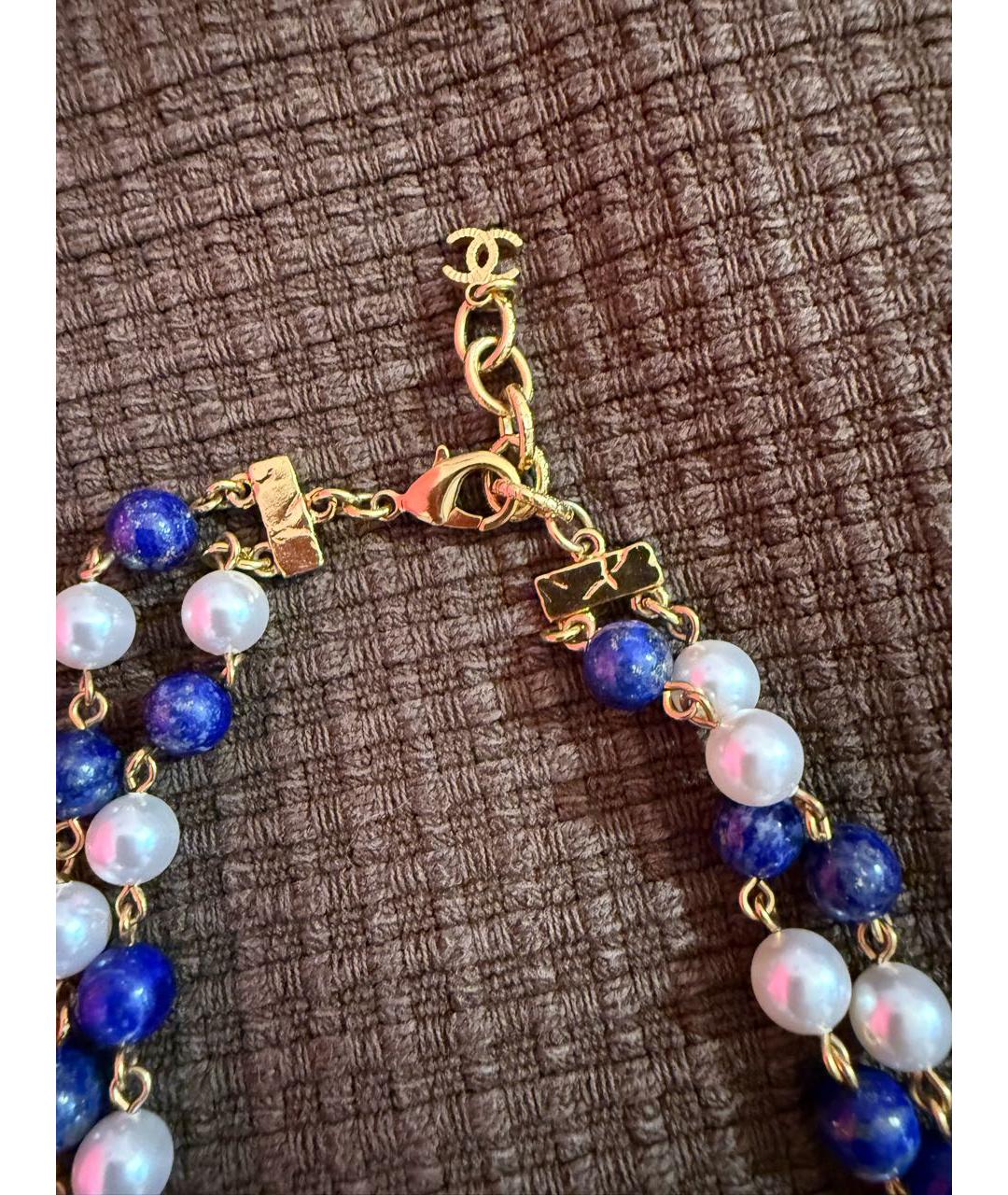 CHANEL Синее жемчужное колье, фото 2