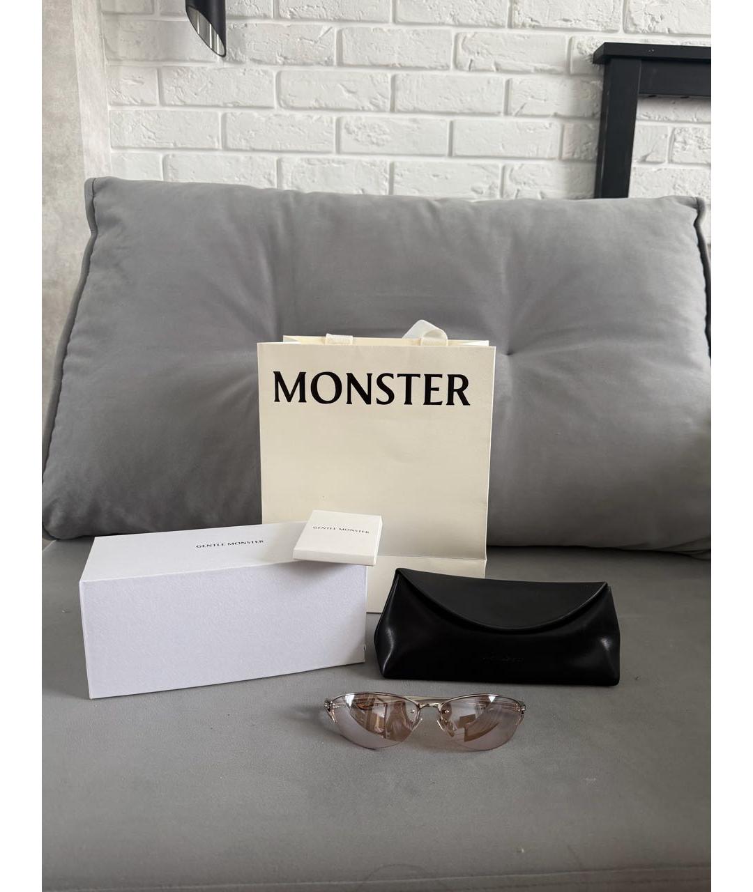 GENTLE MONSTER Бежевые металлические солнцезащитные очки, фото 5
