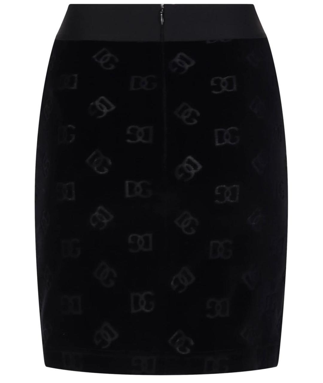 DOLCE&GABBANA Черная хлопковая юбка мини, фото 2